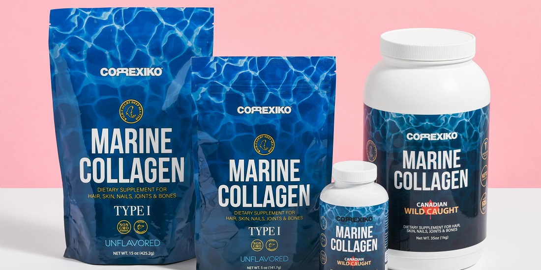 Packages of marine collagen for everyday collagen supplementation.