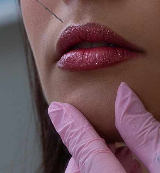 young woman with full lips